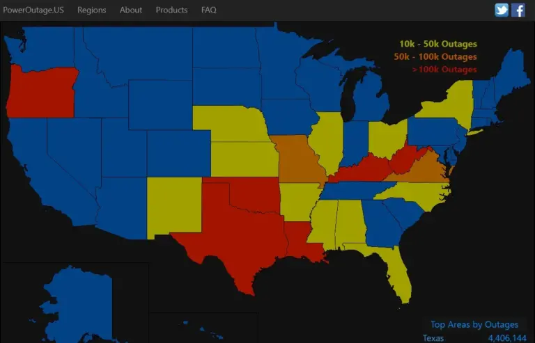 outage map — US news